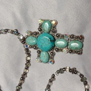 Turquoise Swarovski Crystal necklace
